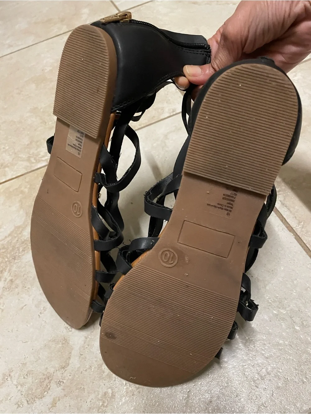 Women’s Black Strappy Gladiator Sandals
